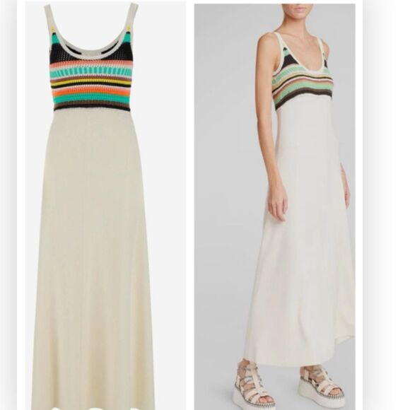 CHLOÉ Midi With Multicolor Crochet merino wool, silk and cashmere NWT XL $2495 - Picture 2 of 7